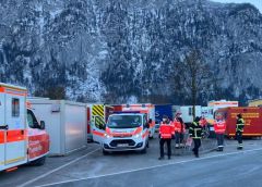 Corona Schnelltest Station am Grenzübergang Kiefer