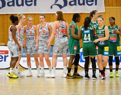 Wasserburg Basketball Damen Spiel gewonnen am grün
