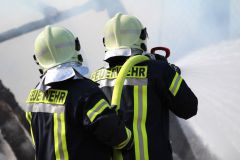 Thujenhecke in Brand geraten